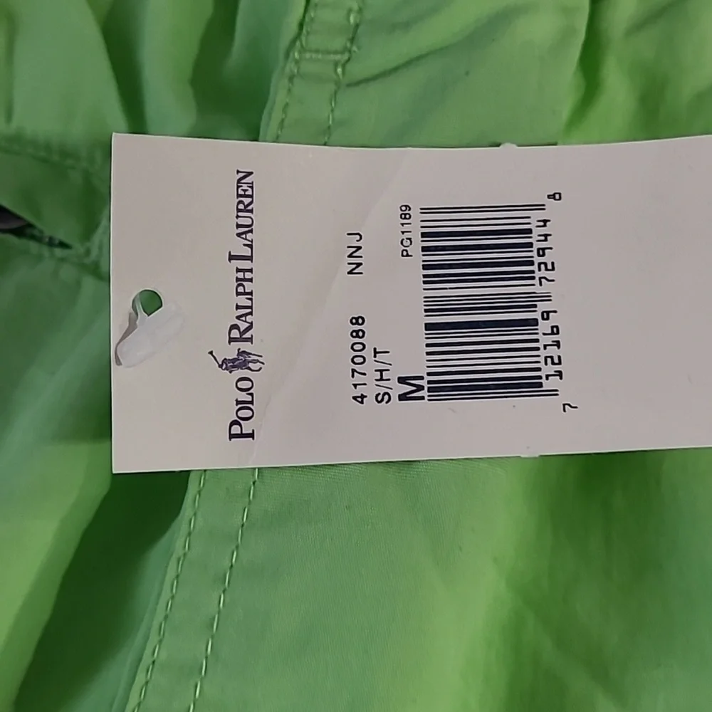 Vtg Polo Ralph Lauren swim trunks light lime green 3 pockets men's‎ M NWT